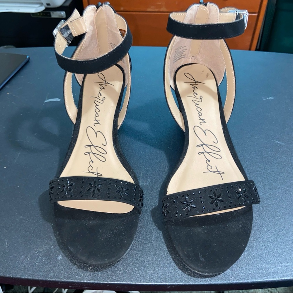 Black Wedge Sandals